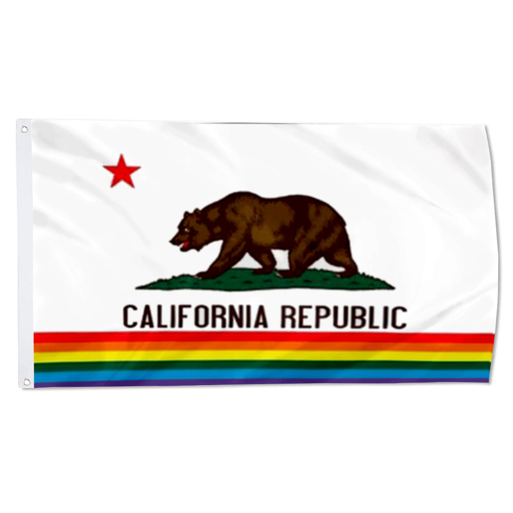 California Rainbow flag Gay Lesbian LGBT Pride State CA flags 3x5ft banner man cave