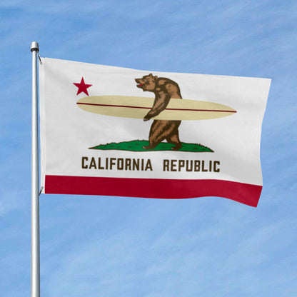 California Republic Surfing Bear flag 3x5ft banner man cave