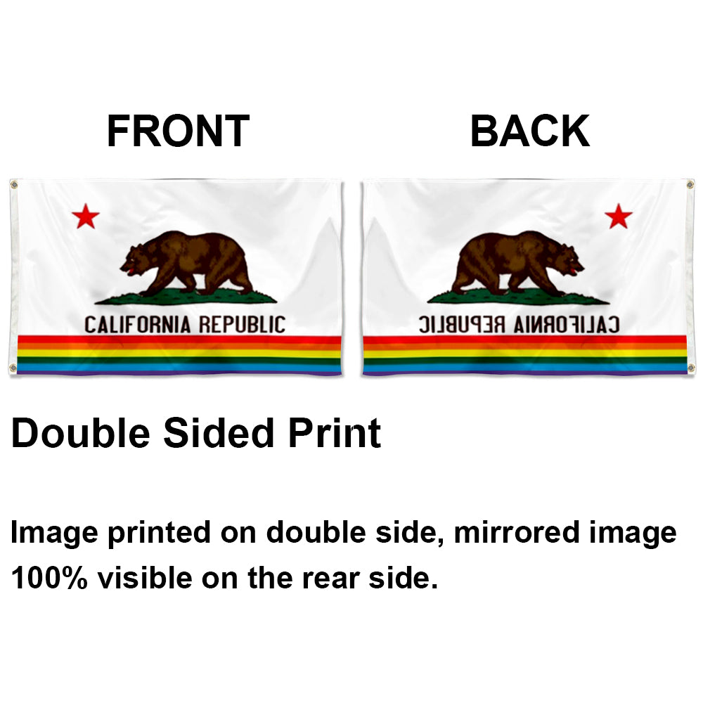 California Rainbow flag Gay Lesbian LGBT Pride State CA flags 3x5ft banner man cave