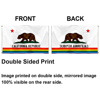 California Rainbow flag Gay Lesbian LGBT Pride State CA flags 3x5ft banner man cave