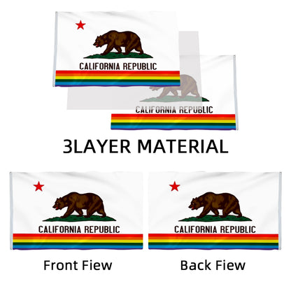 California Rainbow flag Gay Lesbian LGBT Pride State CA flags 3x5ft banner man cave