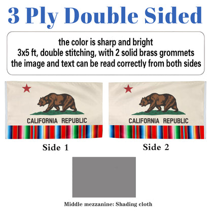 California Republic State flag 3x5ft banner man cave