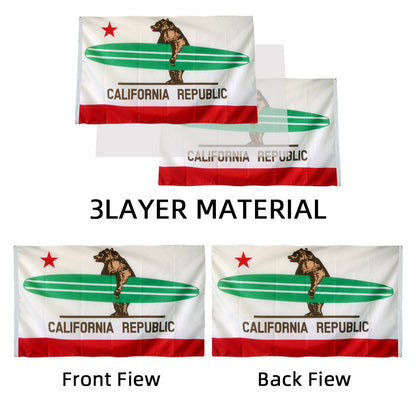 California Surfer Republic flag 3x5ft banner man cave