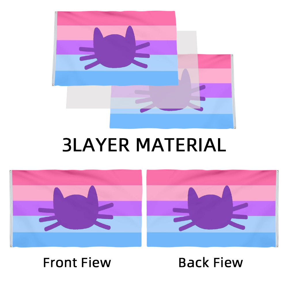 Catgender Pride flag 3x5ft banner man cave