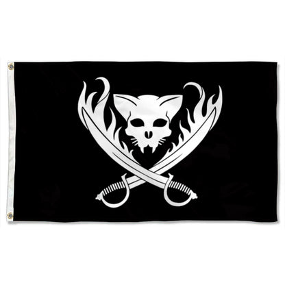 Cat Pirate Skull flag 3x5ft banner man cave