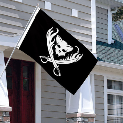 Cat Pirate Skull flag 3x5ft banner man cave