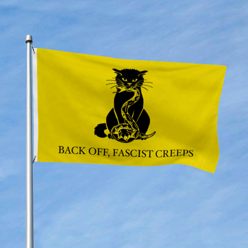 Catsden flag - Back Off Fascist Creeps flags 3x5ft banner man cave