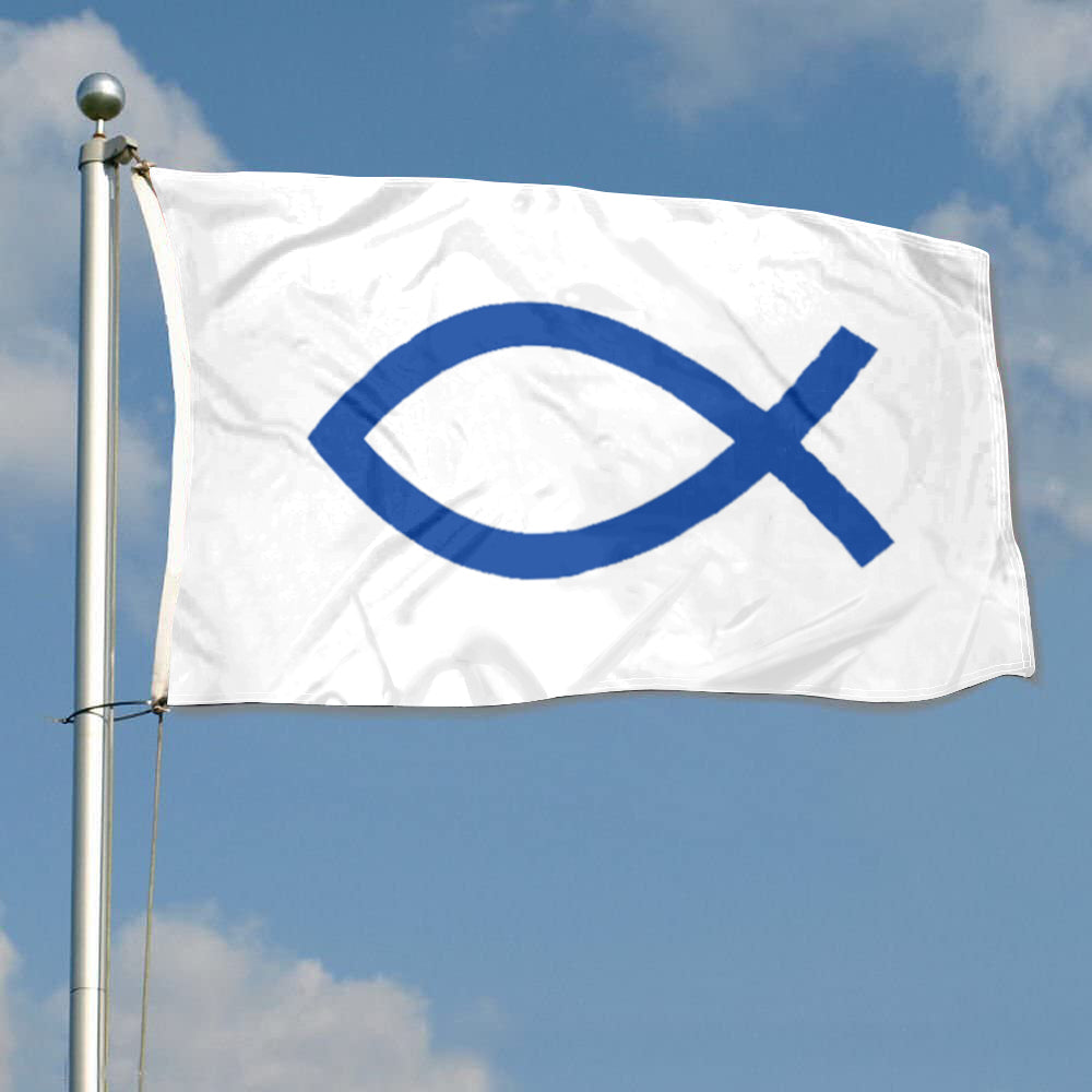 Christian Ichthys Fish flag 3x5ft banner man cave