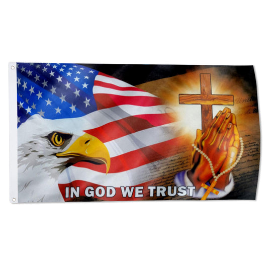 Christian Patriot American flag 3x5ft banner man cave