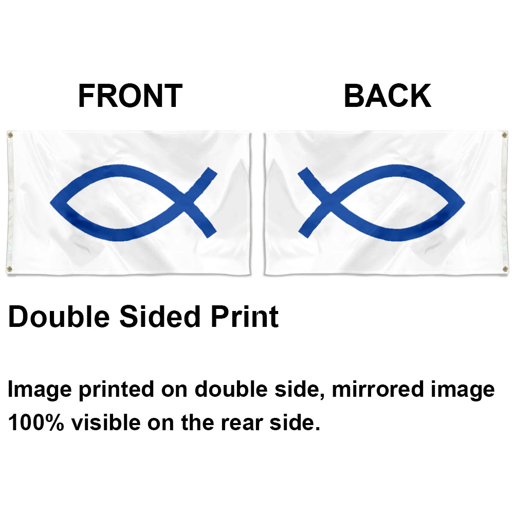 Christian Ichthys Fish flag 3x5ft banner man cave