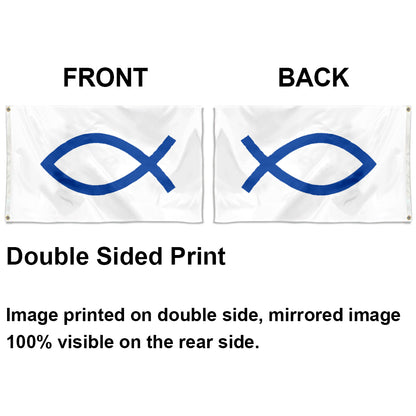 Christian Ichthys Fish flag 3x5ft banner man cave
