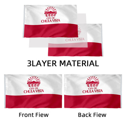 Chula Vista California - California State San Diego County Cities USA United States of America flag 3x5ft banner man cave