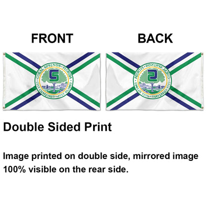 City of Coral Springs (Florida, USA) Former Flag (Pre-2017): 3x5ft Man Cave American Florida City Emblem Style Decor Banner