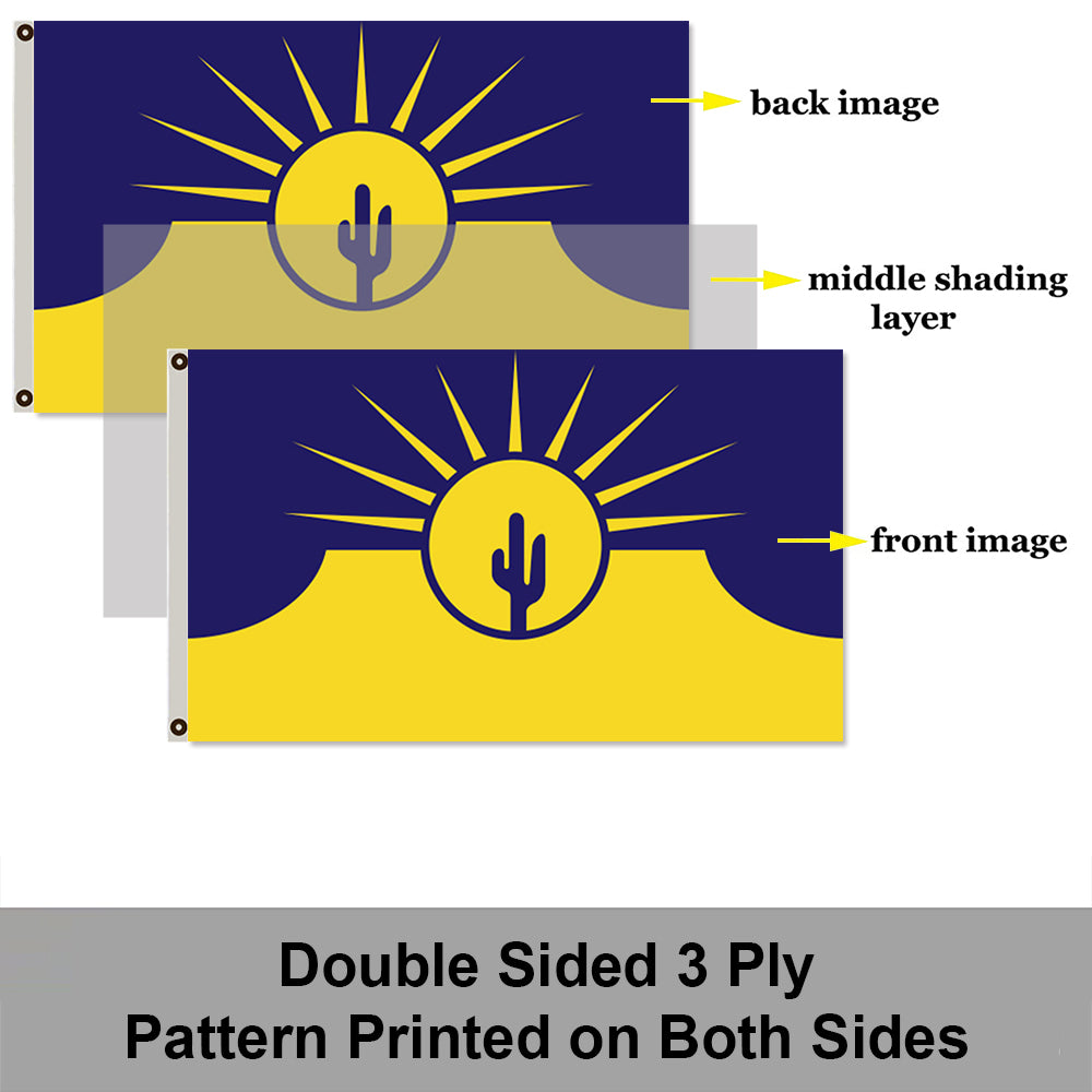 City of Mesa (Arizona, USA) Flag: 3x5ft Man Cave American Arizona Desert Sun Style Decor Banner