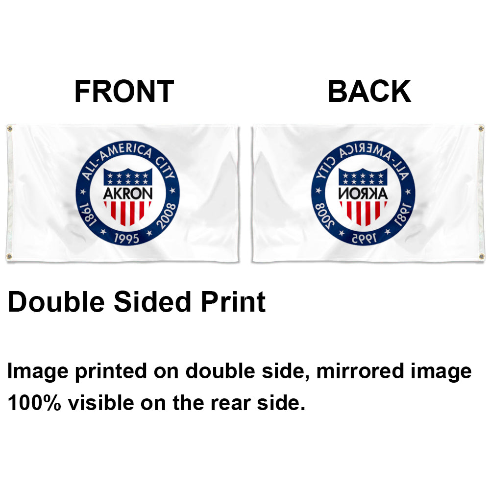 City of Akron flag, Ohio flags 3x5ft banner man cave