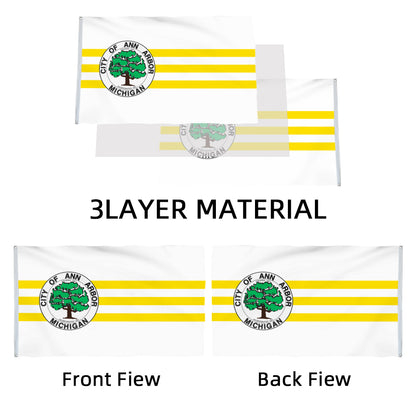 City of Ann Arbor flag, Michigan flags 3x5ft banner man cave