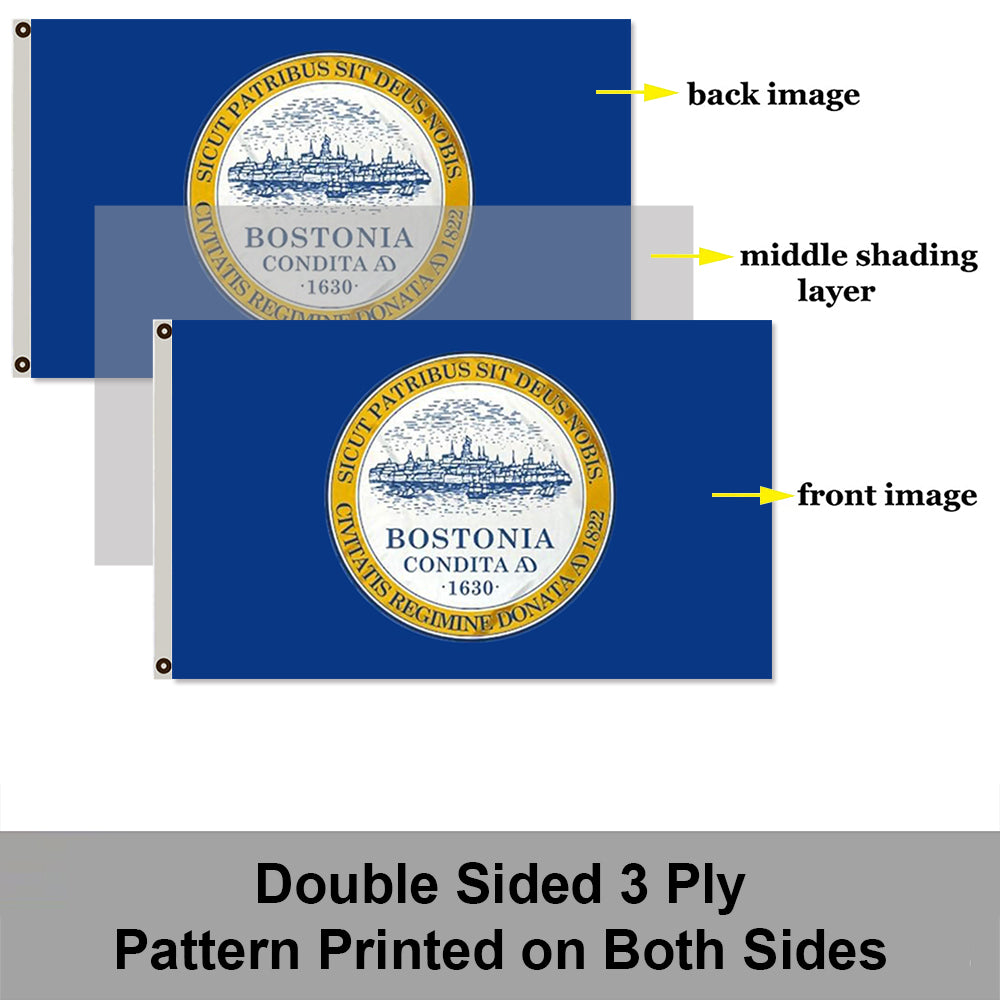 City of Boston flag 3x5ft banner man cave