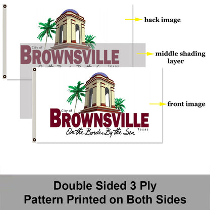 City of Brownsville flag, Texas flags 3x5ft banner man cave