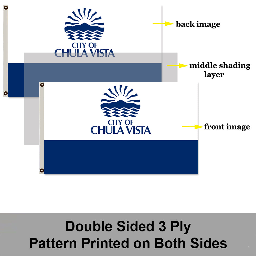 City of Chula Vista (California, USA) Flag: 3x5ft Man Cave American California Coastal City Style Decor Banner