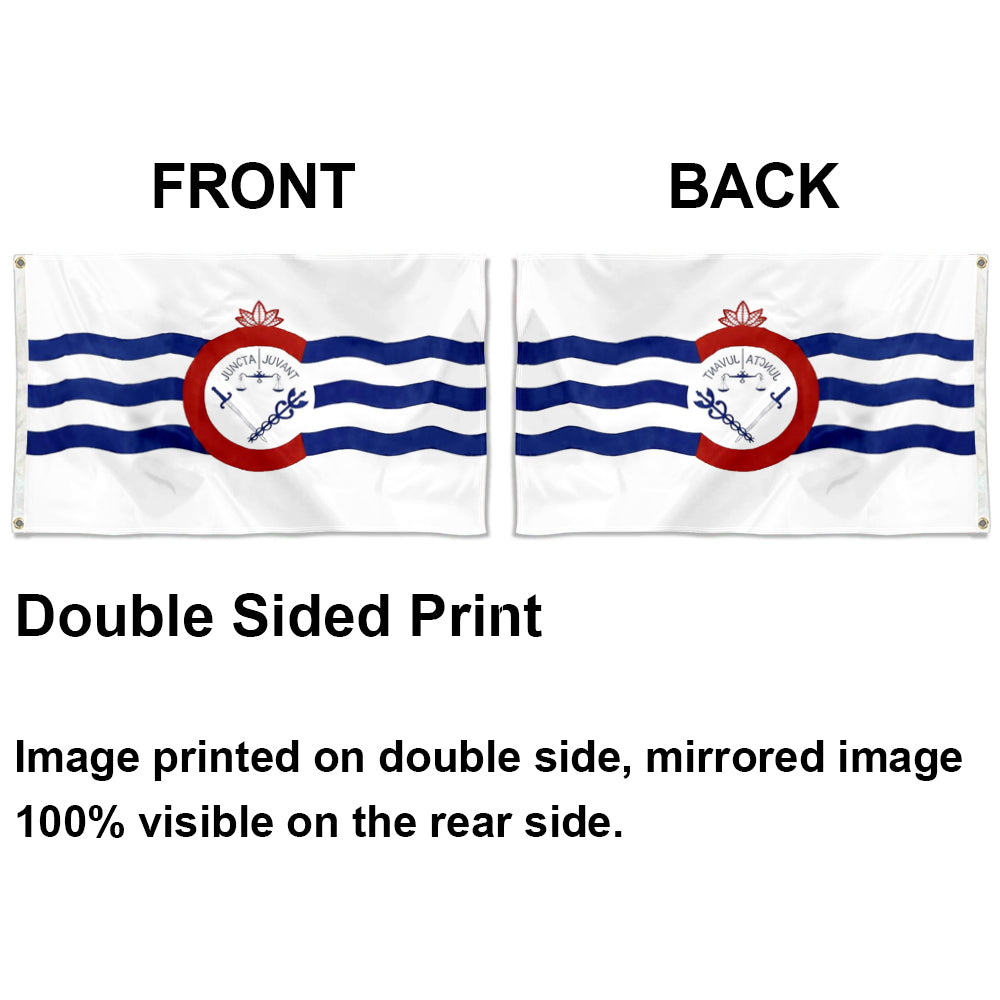City of Cincinnati (Ohio, USA) Flag: 3x5ft Man Cave American Ohio City Emblem Style Decor Banner 中文核心亮点