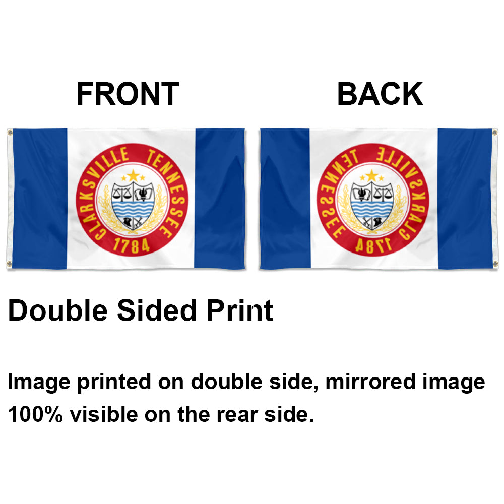 City of Clarksville (Tennessee, USA) Flag: 3x5ft Man Cave American Tennessee Historical Emblem Style Decor Banner