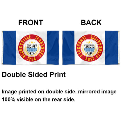 City of Clarksville (Tennessee, USA) Flag: 3x5ft Man Cave American Tennessee Historical Emblem Style Decor Banner