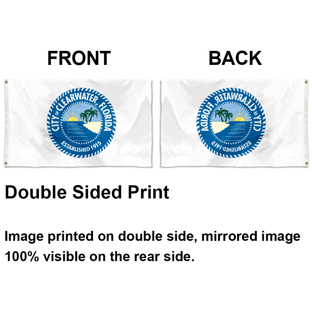City of Clearwater (Florida, USA) Flag: 3x5ft Man Cave American Florida Coastal Resort Style Decor Banner
