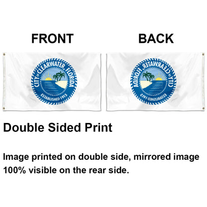 City of Clearwater (Florida, USA) Flag: 3x5ft Man Cave American Florida Coastal Resort Style Decor Banner