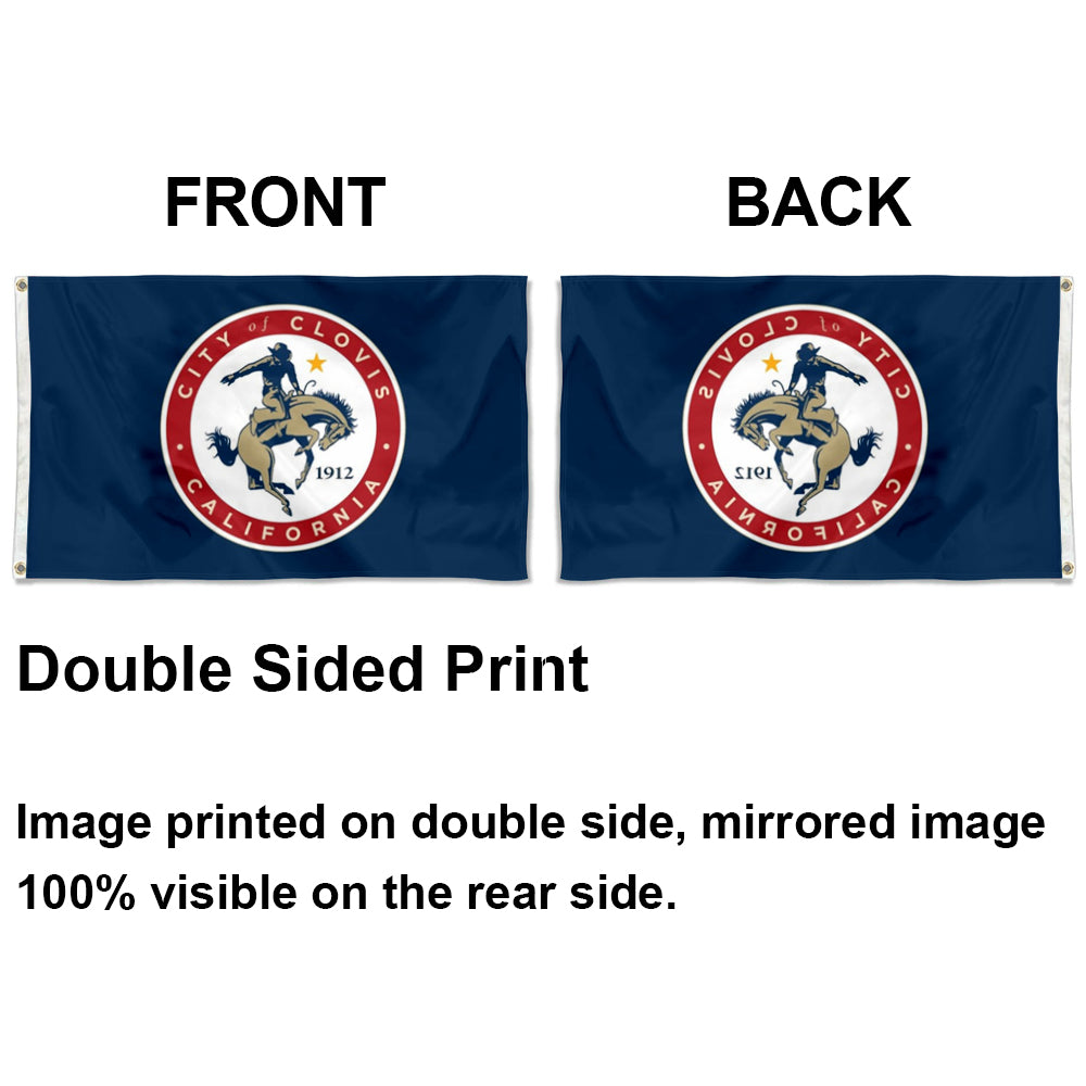City of Clovis (California, USA) Flag: 3x5ft Man Cave American California Western Cowboy Style Decor Banner