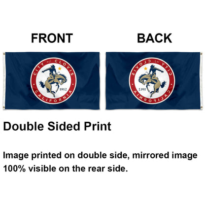 City of Clovis (California, USA) Flag: 3x5ft Man Cave American California Western Cowboy Style Decor Banner