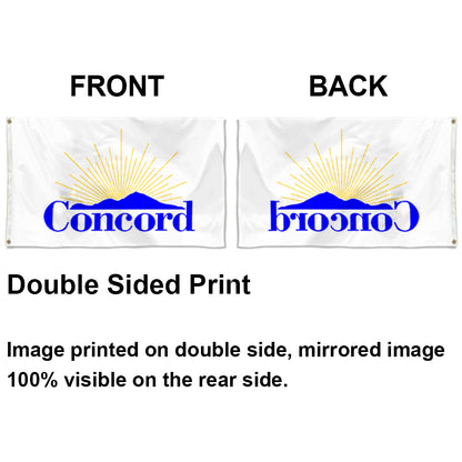 City of Concord (California, USA) Flag: 3x5ft Man Cave American California Sun & Mountain View Style Decor Banner