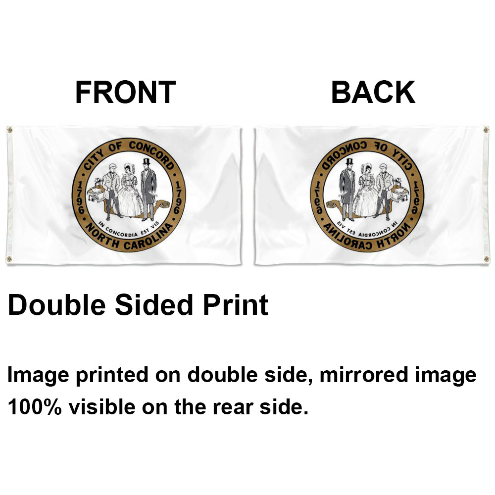 City of Concord (North Carolina, USA) Flag: 3x5ft Man Cave American North Carolina Historical Unity Style Decor Banner