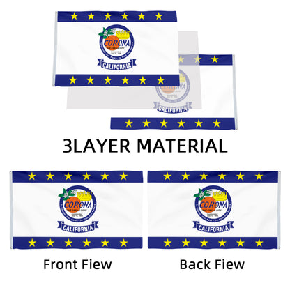 City of Corona (California, USA) Flag: 3x5ft Man Cave American California Circle City Style Decor Banner