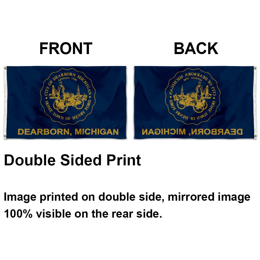 City of Dearborn (Michigan, USA) Flag: 3x5ft Man Cave American Michigan Industrial Memorial Style Decor Banner