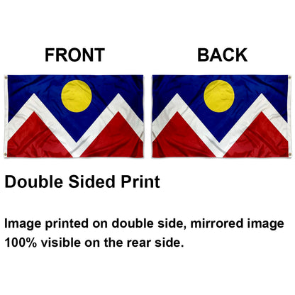 City of Denver (Colorado, USA) Flag: 3x5ft Man Cave American Colorado City Logo Style Decor Banner
