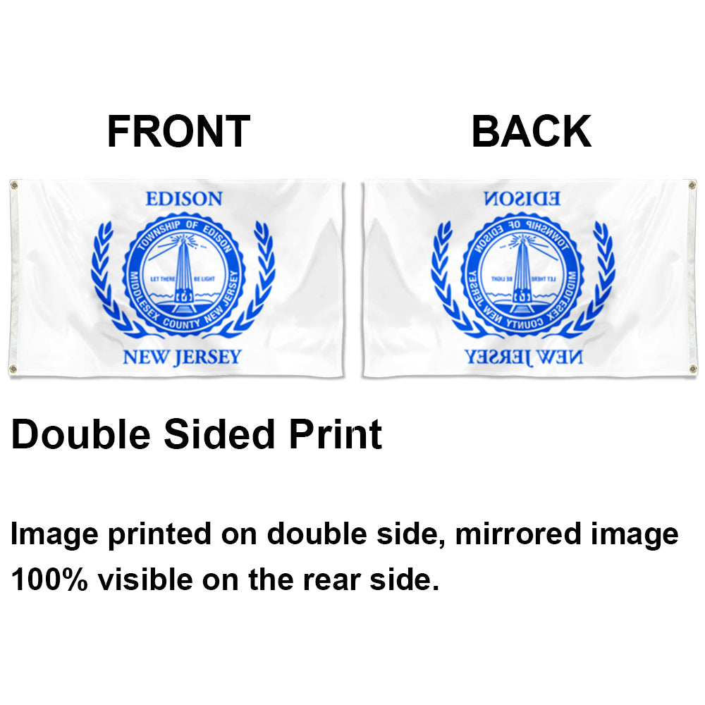 City of Edison (New Jersey, USA) Flag: 3x5ft Man Cave American New Jersey Innovation Memorial Style Decor Banner