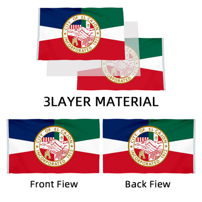 City of El Cajon (California, USA) Flag: 3x5ft Man Cave American California Multicultural Integration Style Decor Banner