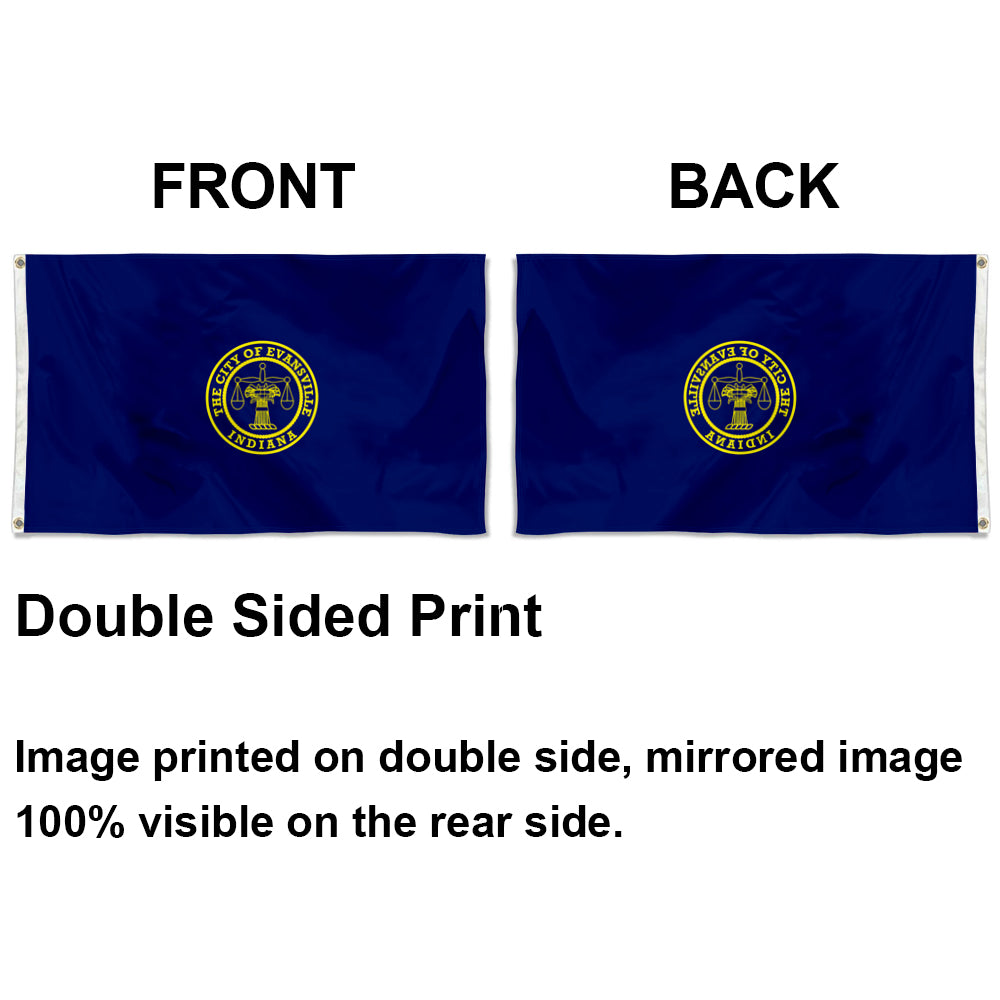 City of Evansville (Indiana, USA) Flag: 3x5ft Man Cave American Indiana Justice Solemn Style Decor Banner