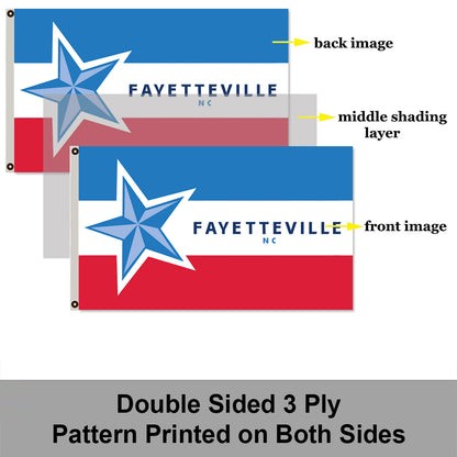 City of Fayetteville (North Carolina, USA) Flag: 3x5ft Man Cave American North Carolina Logo Vibrant Style Decor Banner
