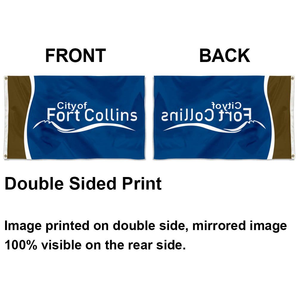 City of Fort Collins (Colorado, USA) Flag: 3x5ft Man Cave American Colorado Mountain City Style Decor Banner