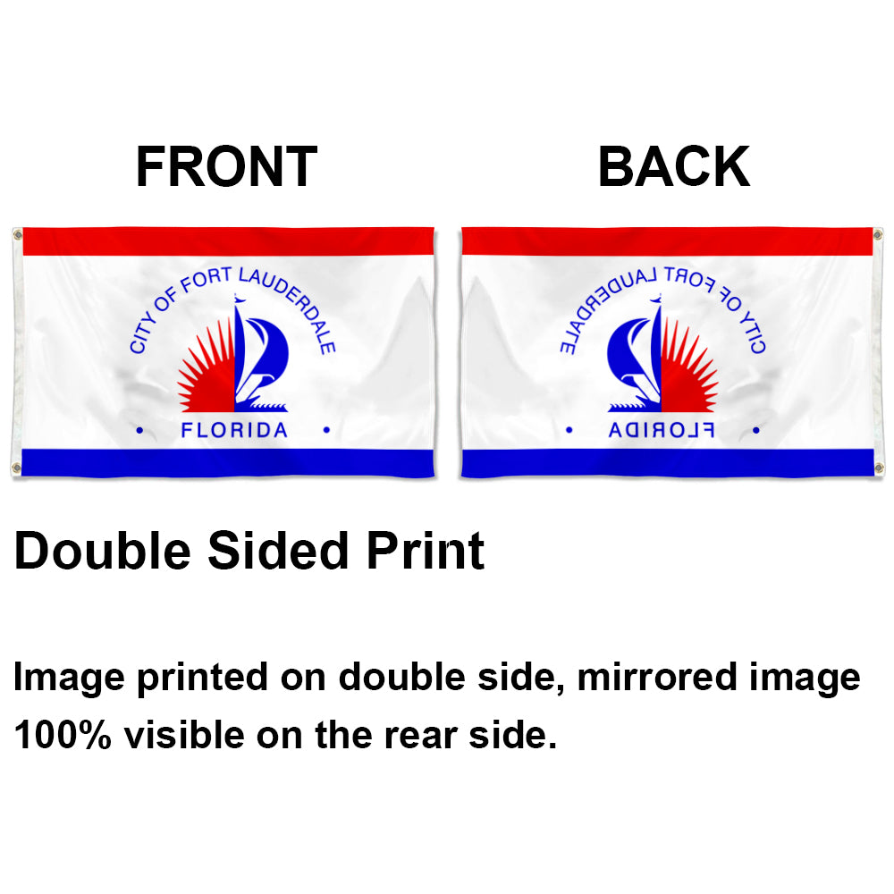 City of Fort Lauderdale (Florida, USA) Flag: 3x5ft Man Cave American Florida Coastal Resort Style Decor Banner