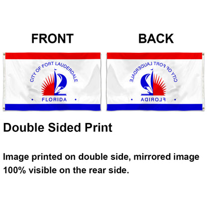 City of Fort Lauderdale (Florida, USA) Flag: 3x5ft Man Cave American Florida Coastal Resort Style Decor Banner