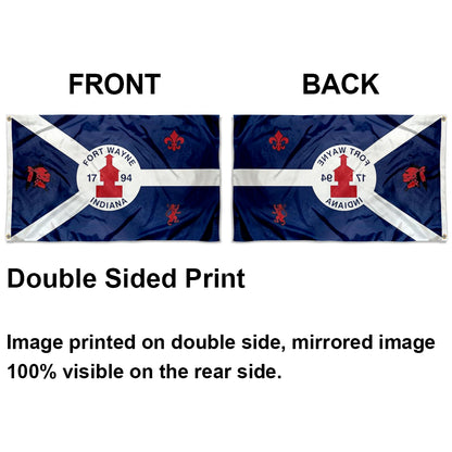 City of Fort Wayne (Indiana, USA) Flag: 3x5ft Man Cave American Indiana Diversified Historical Style Decor Banner