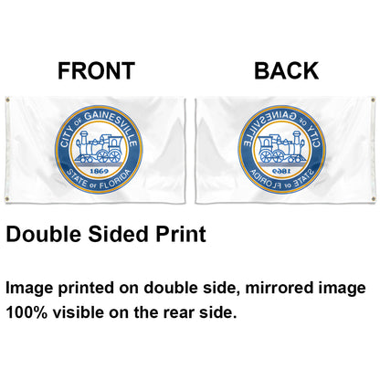 City of Gainesville (Florida, USA) Flag: 3x5ft Man Cave American Florida Railroad Historical Style Decor Banner