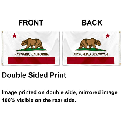 City of Hayward (California, USA) Flag: 3x5ft Man Cave American California State Emblem Regional Style Decor Banner