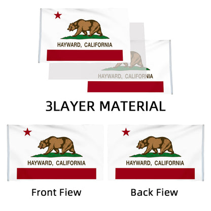 City of Hayward (California, USA) Flag: 3x5ft Man Cave American California State Emblem Regional Style Decor Banner