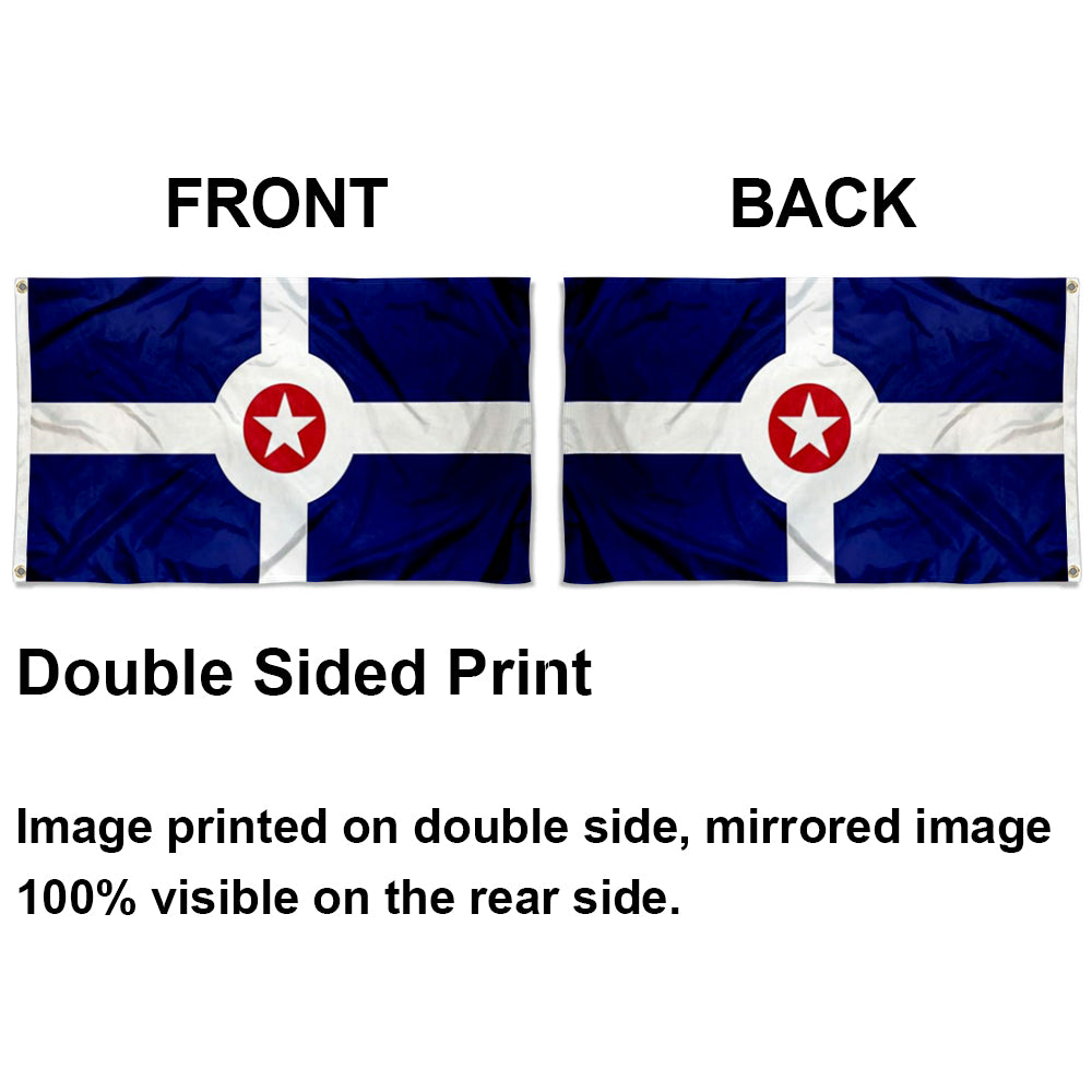 City of Indianapolis (Indiana, USA) Flag: 3x5ft Man Cave American Indiana Logo Classic Style Decor Banner