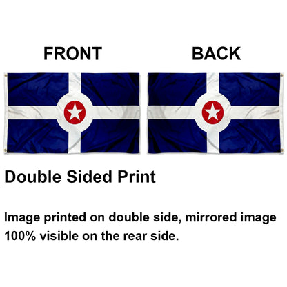 City of Indianapolis (Indiana, USA) Flag: 3x5ft Man Cave American Indiana Logo Classic Style Decor Banner
