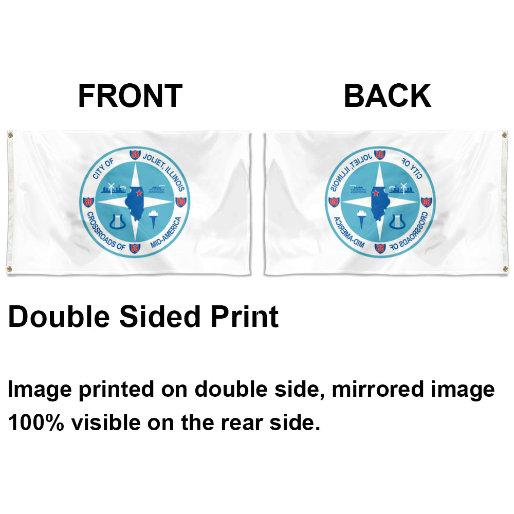 City of Joliet (Illinois, USA) Flag: 3x5ft Man Cave American Illinois Transportation Hub Style Decor Banner