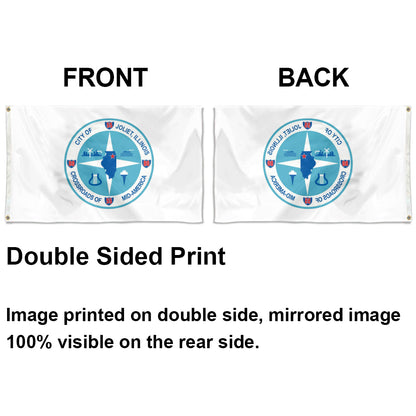 City of Joliet (Illinois, USA) Flag: 3x5ft Man Cave American Illinois Transportation Hub Style Decor Banner